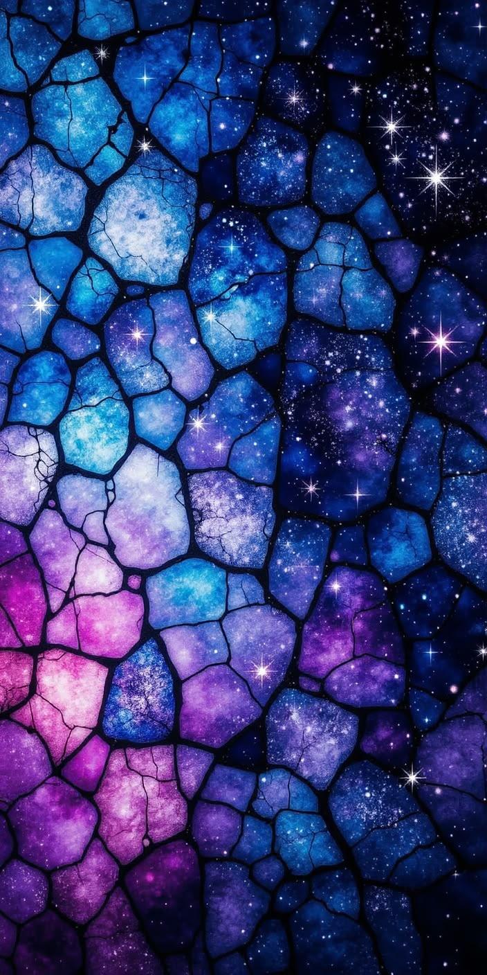 Cosmic Mosaic Galaxy Pattern Wallpaper