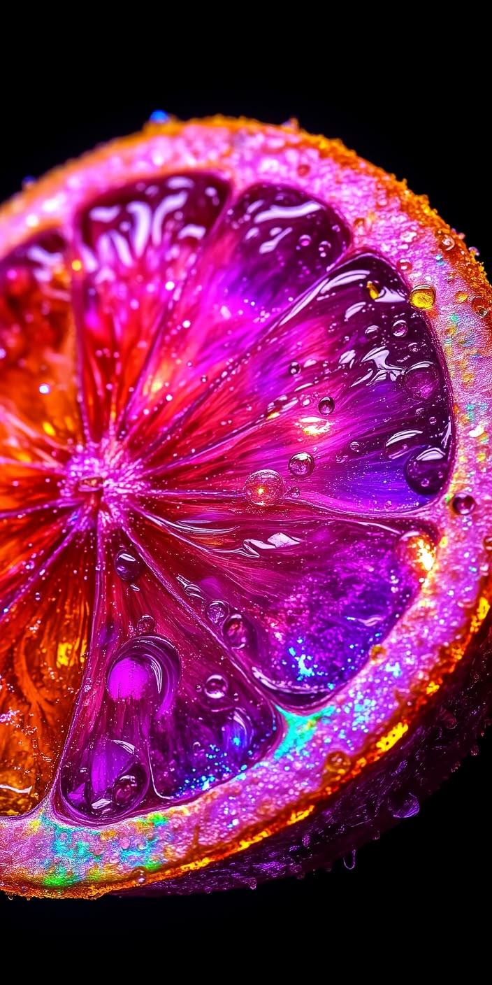 Neon Citrus Splash Wallpaper