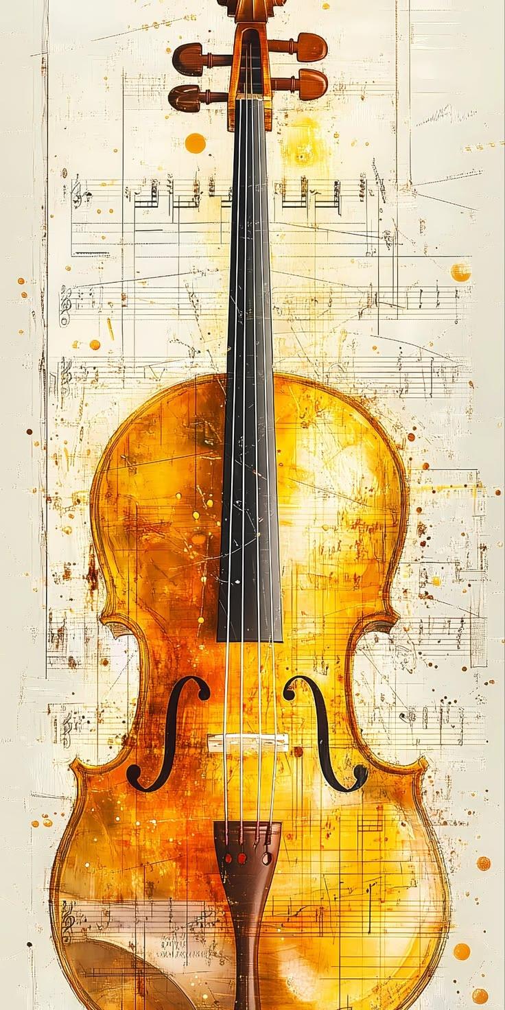 Violin Art Wallpaper 4K