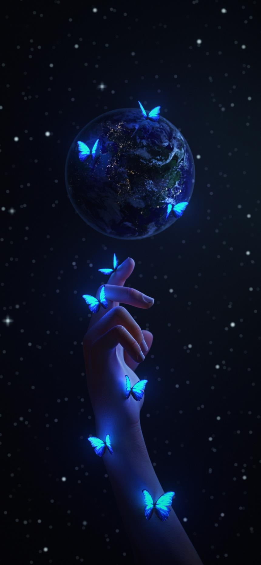 Butterfly Earth Aesthetic Wallpaper