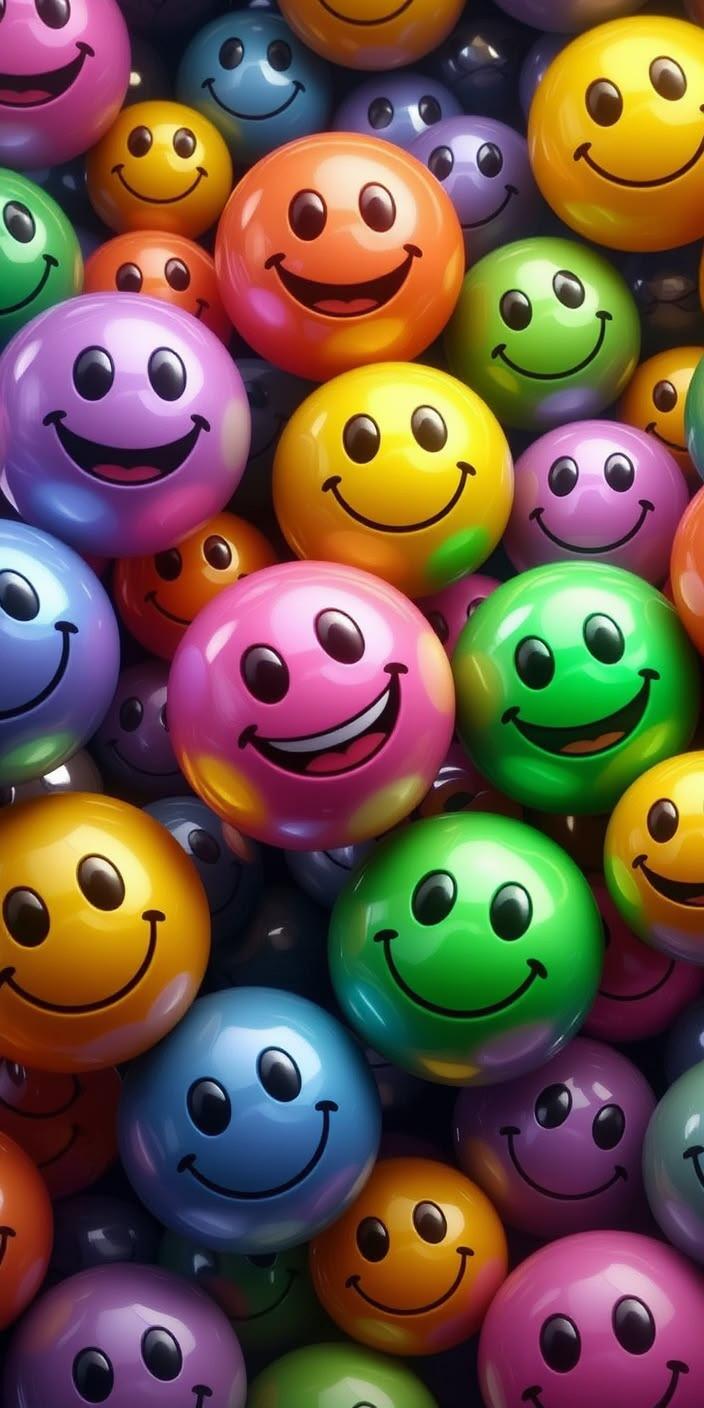 Glossy Color Smiley Wallpaper