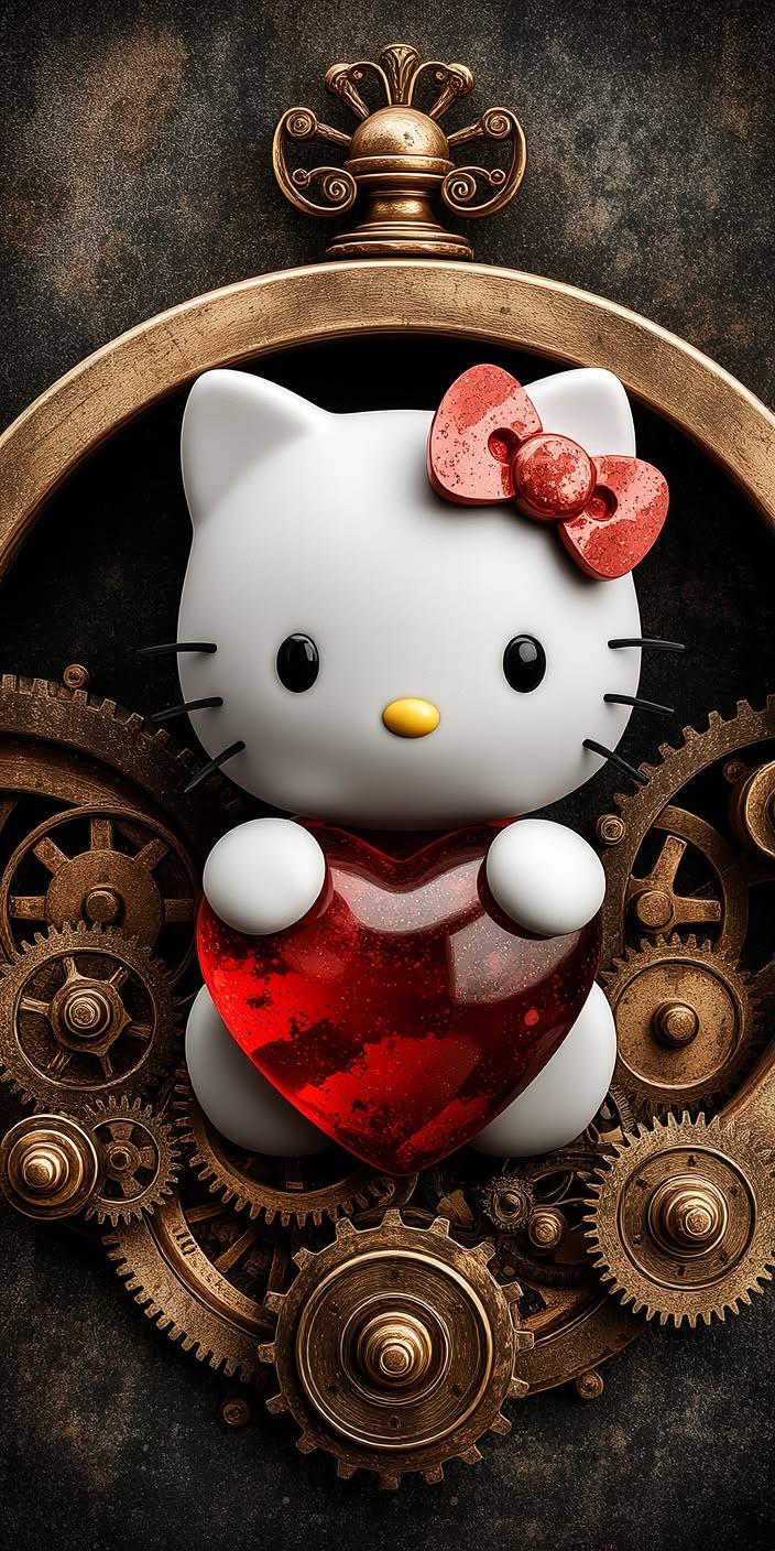 Hello Kitty Steampunk Heart Machine Wallpaper
