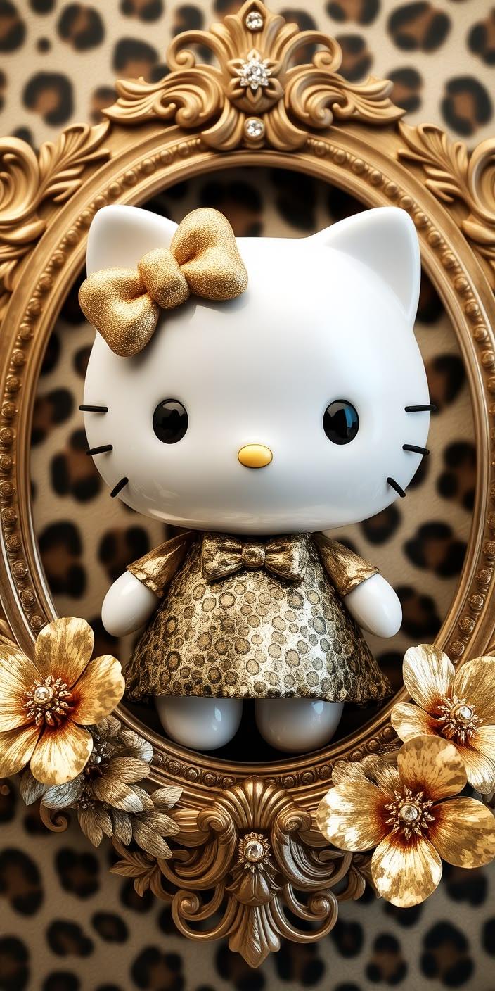 Golden Glamour Hello Kitty Wallpaper