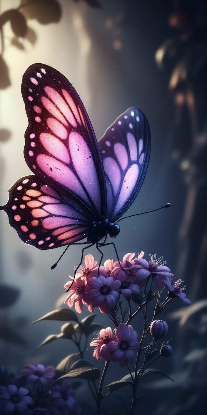 Ethereal Blossom Flight Wallpaper
