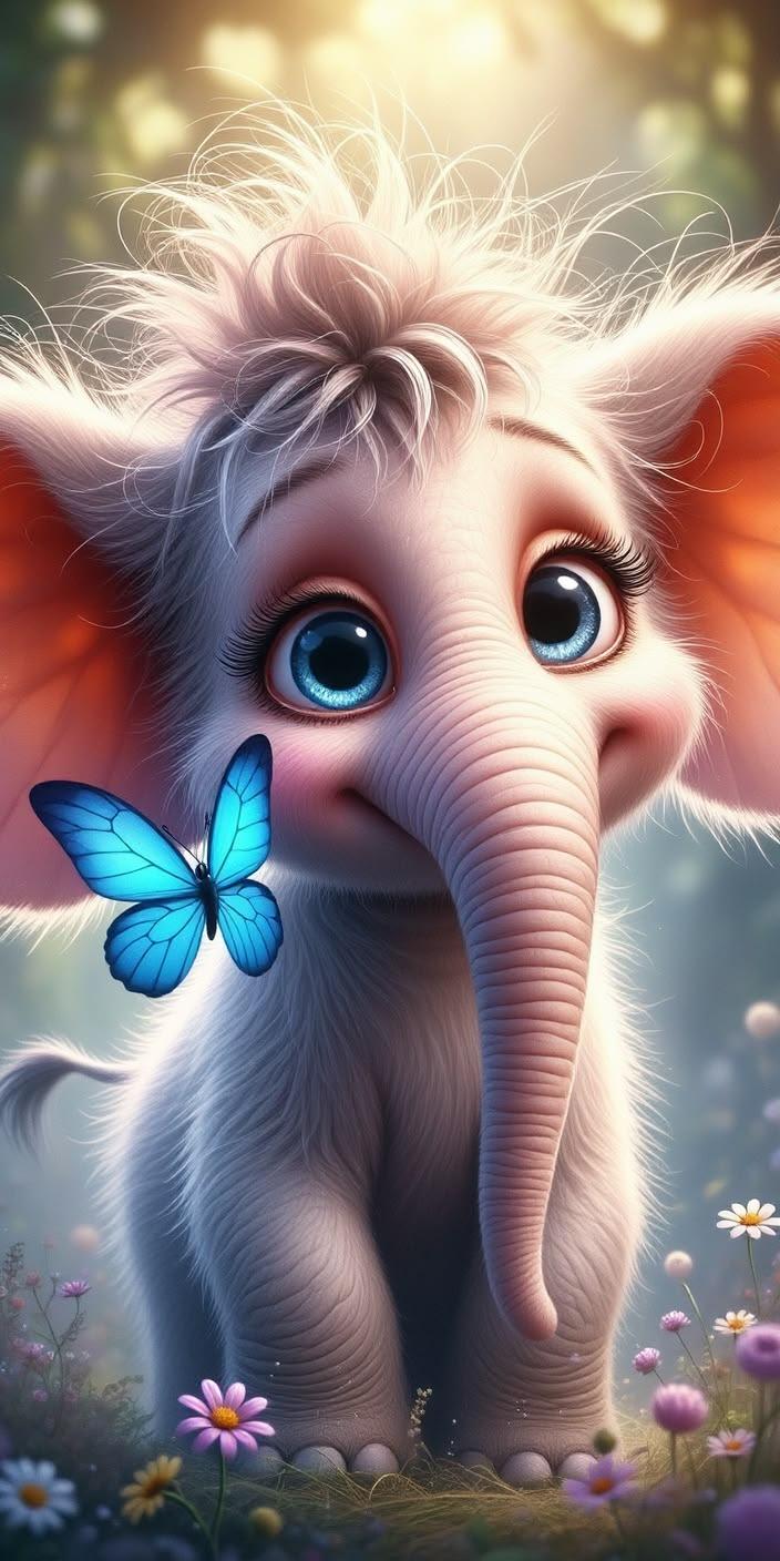 Enchanted Baby Elephant Wallpaper