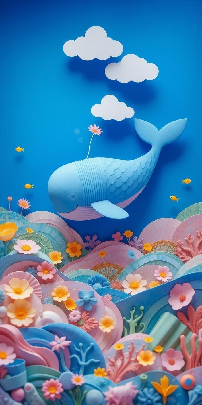 Papercraft Ocean Dream Wallpaper