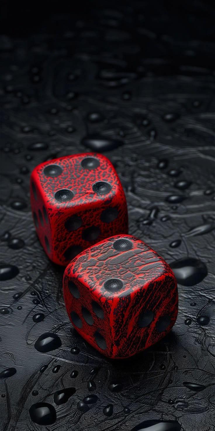 Crimson Ember Dice Wallpaper