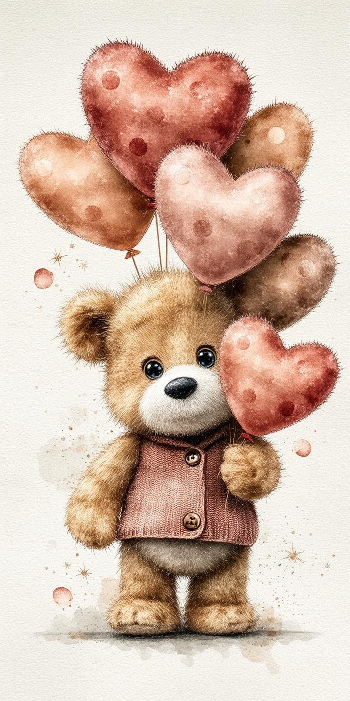 Sweet Heart Teddy Wallpaper
