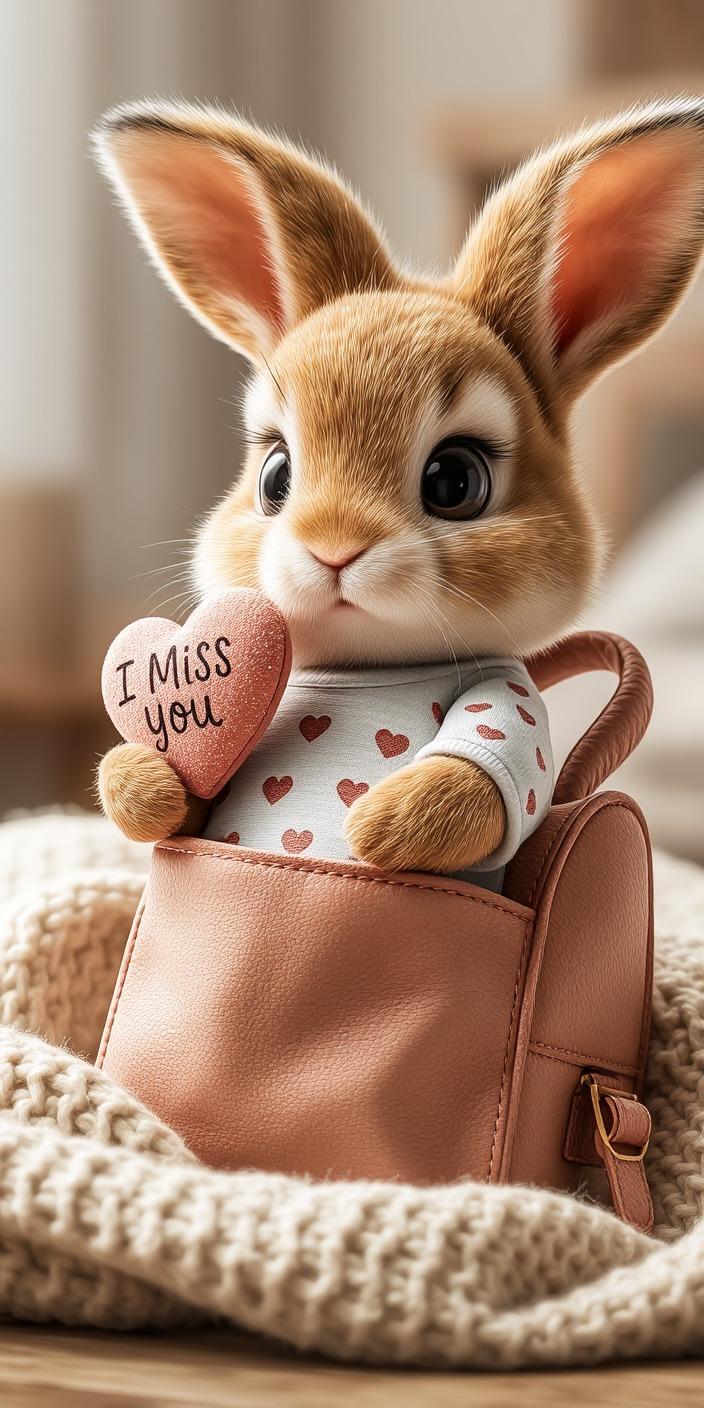 Sweet Bunny "I Miss You" Wallpaper