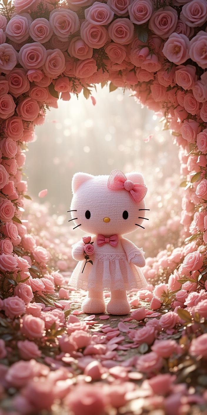 Enchanted Rose Arch Hello Kitty Wallpaper
