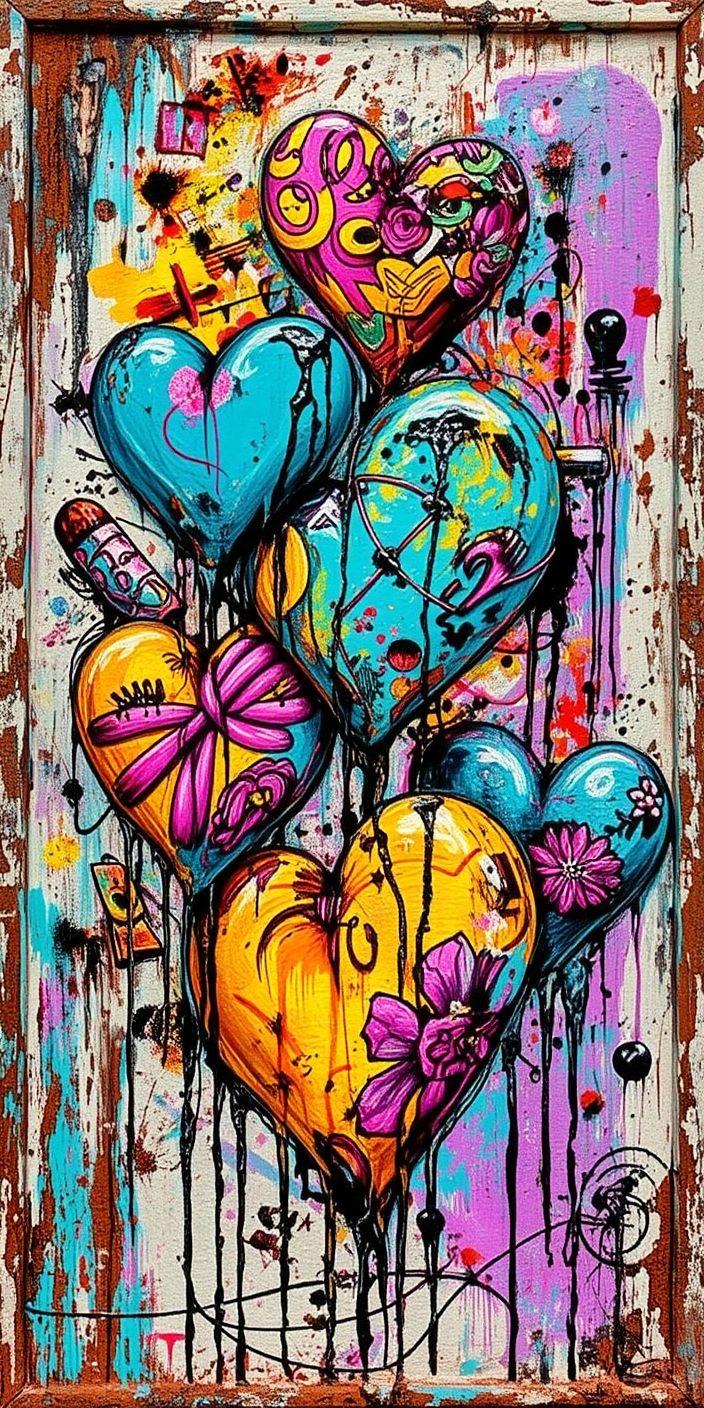 Graffiti Heart Fusion Wallpaper