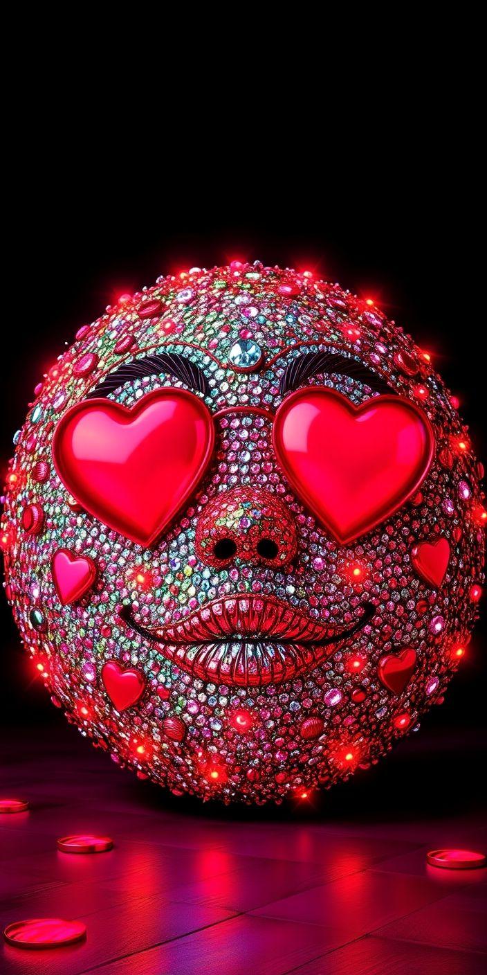 Jeweled Heart Emoji Wallpaper