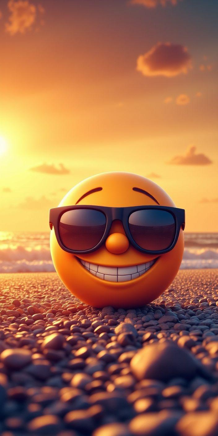 Sunset Beach Smiler Wallpaper
