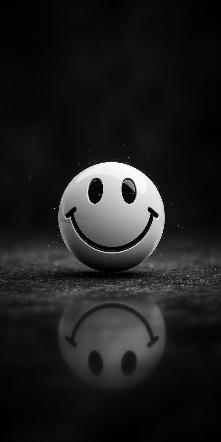 Noir Reflection Smiley Wallpaper