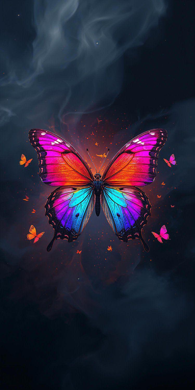 Mystic Ember Butterfly Wallpaper