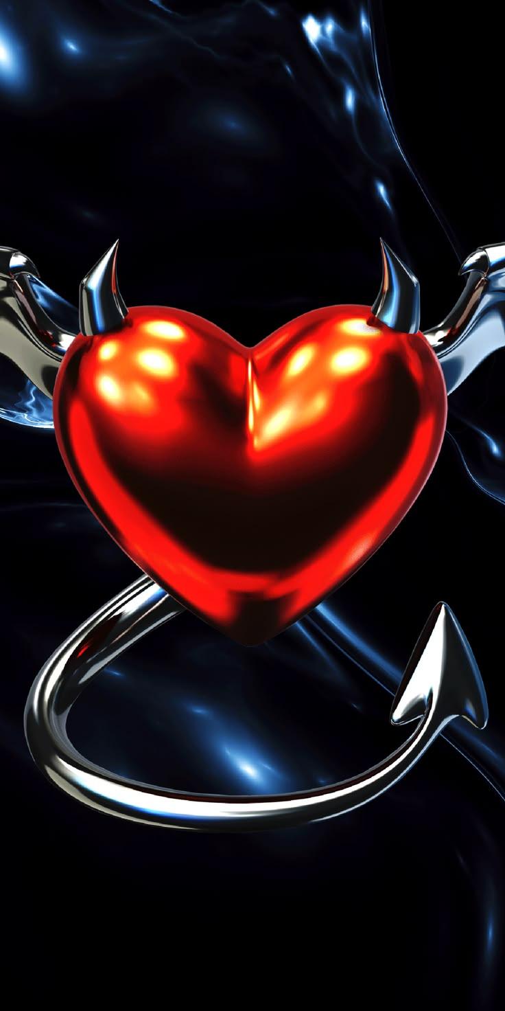 Vibrant Devil Heart Wallpaper