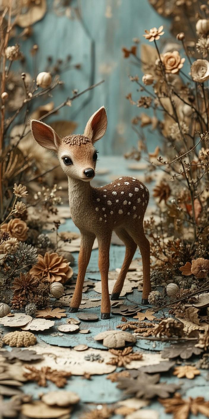 Enchanted Forest Fawn Wallpaper