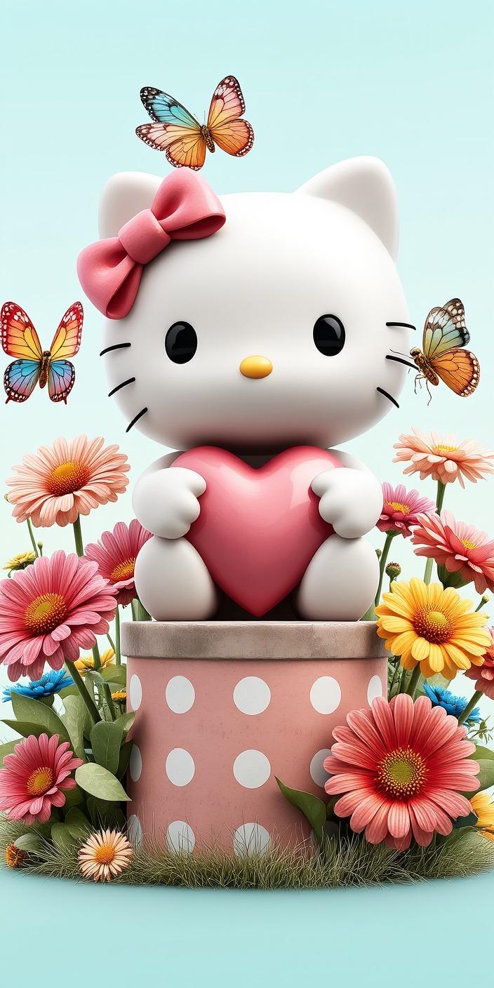 Spring Garden Hello Kitty Wallpaper