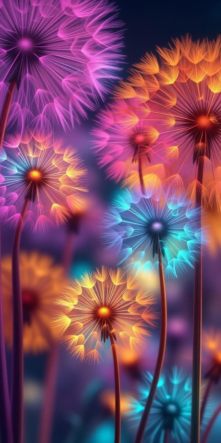 Glowing Dandelion Dream Wallpaper