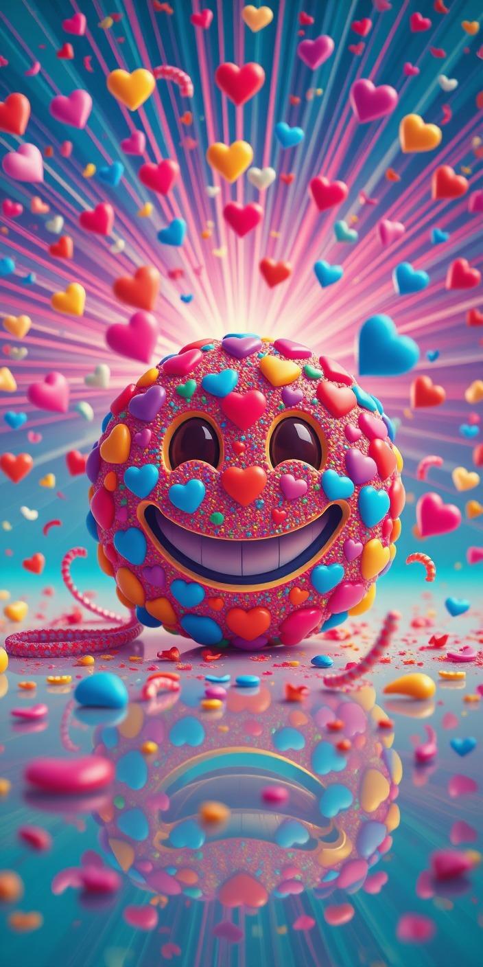 Heart Burst Emoji Wallpaper