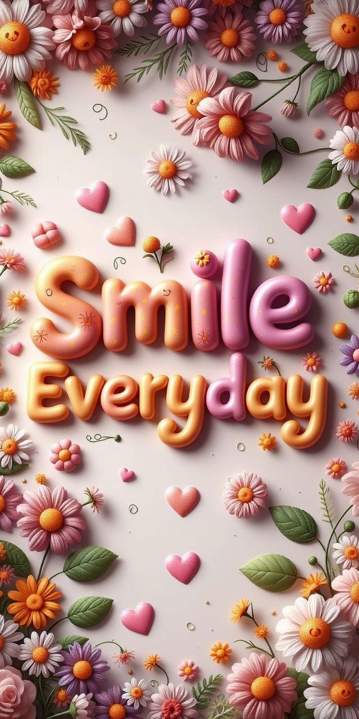 Smile Everyday Floral Wallpaper