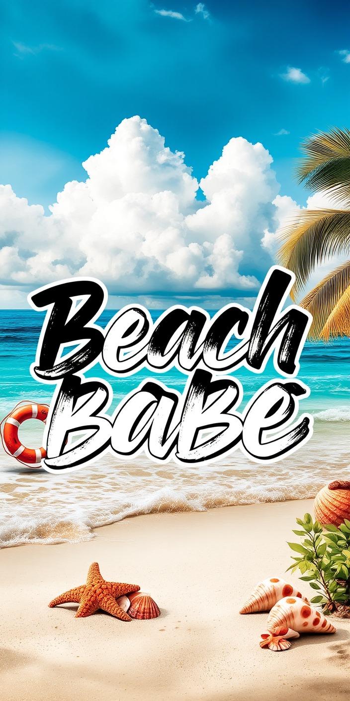 Tropical Beach Babe Wallpaper