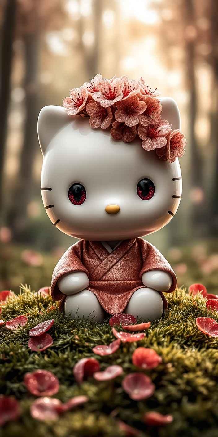 Cherry Blossom Kimono Hello Kitty Wallpaper