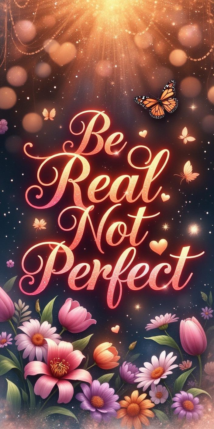 Be Real Not Perfect Floral Wallpaper