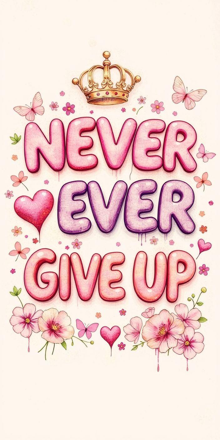 Never Ever Give Up Wallpaper