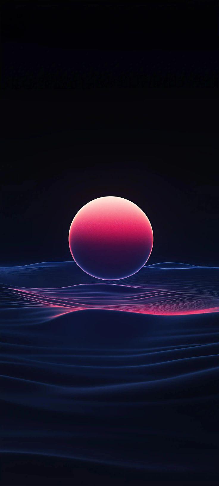 Synthwave Glowing Sphere Wallpaper