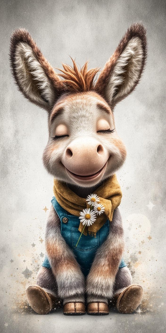 Cute Smiling Donkey Wallpaper