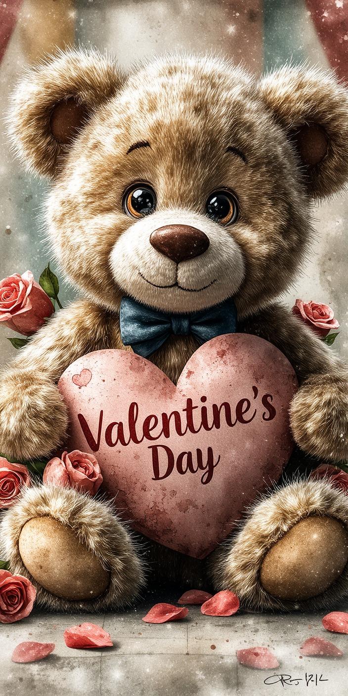 Valentine's Day Teddy Bear Wallpaper