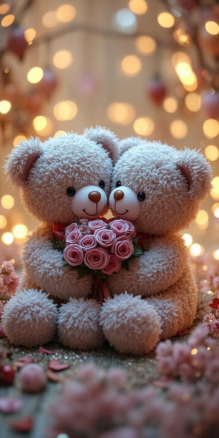 Cute Teddy Bear Love Wallpaper