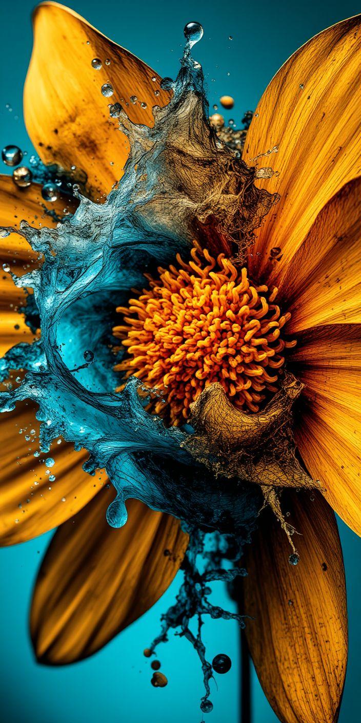 Abstract Flower Splash Art Wallpaper
