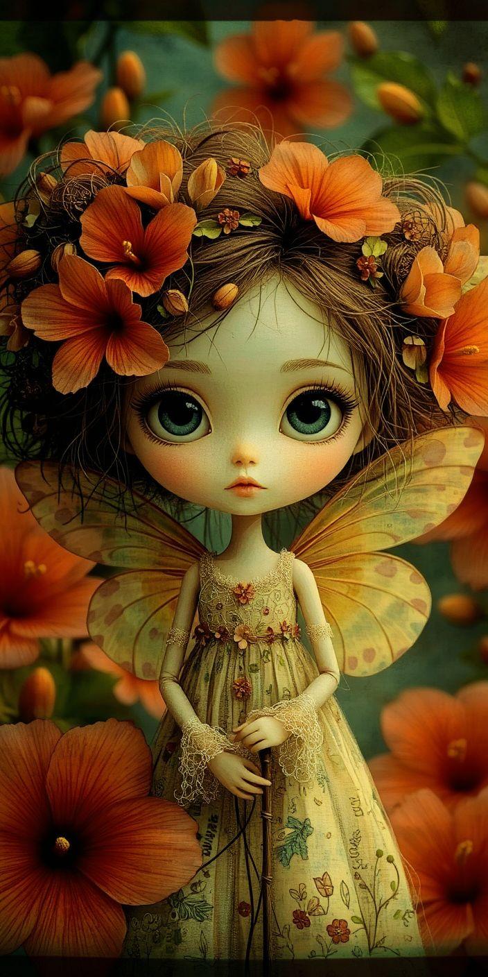 Enchanted Autumn Fairy Doll Wallpaper