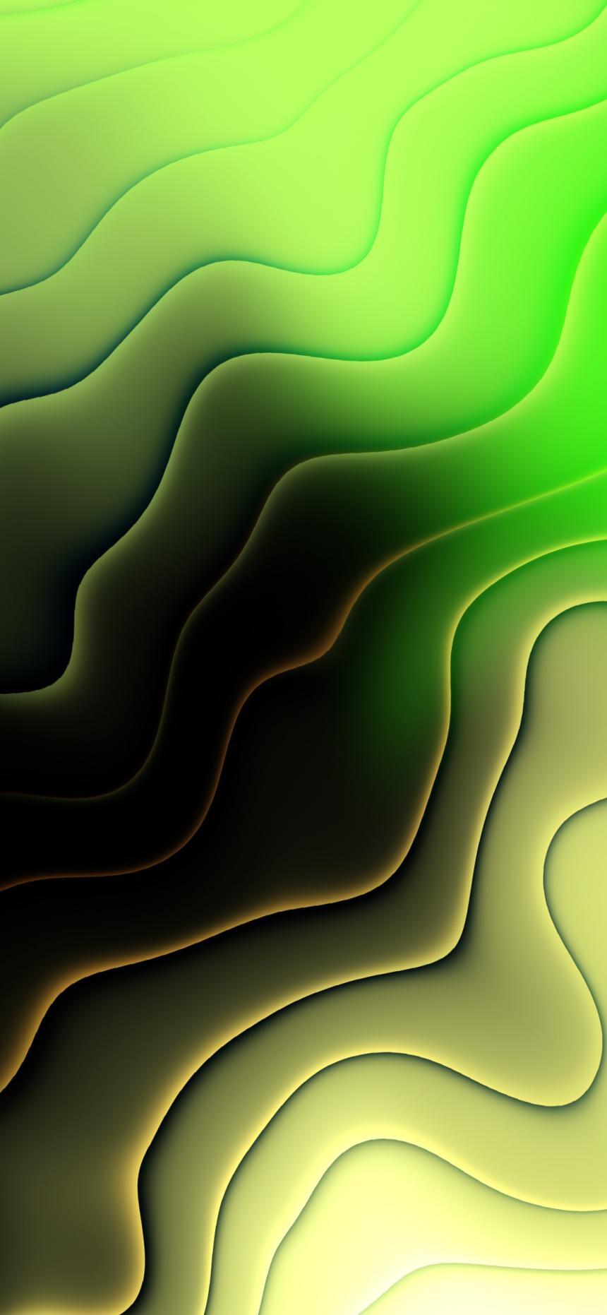 Green Abstract Gradient Waves Wallpaper