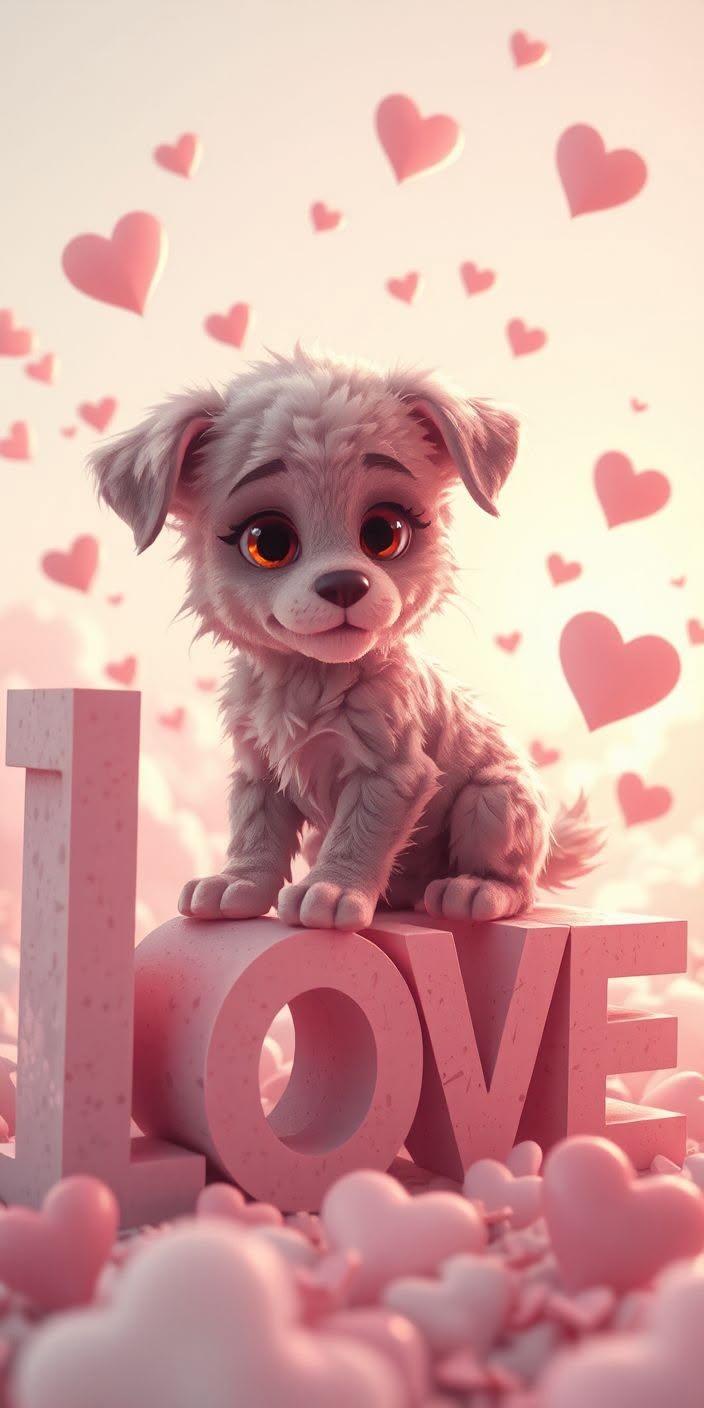 Cute Love Puppy Wallpaper