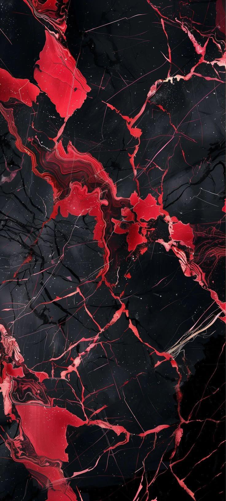 Dark Red Marble Kintsugi Aesthetic Phone Wallpaper