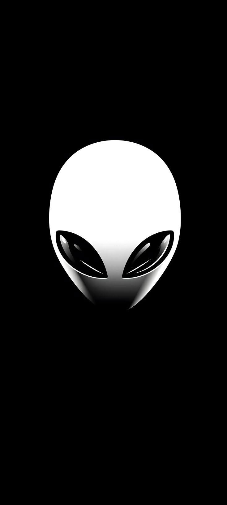 Minimalist Alien Head Wallpaper