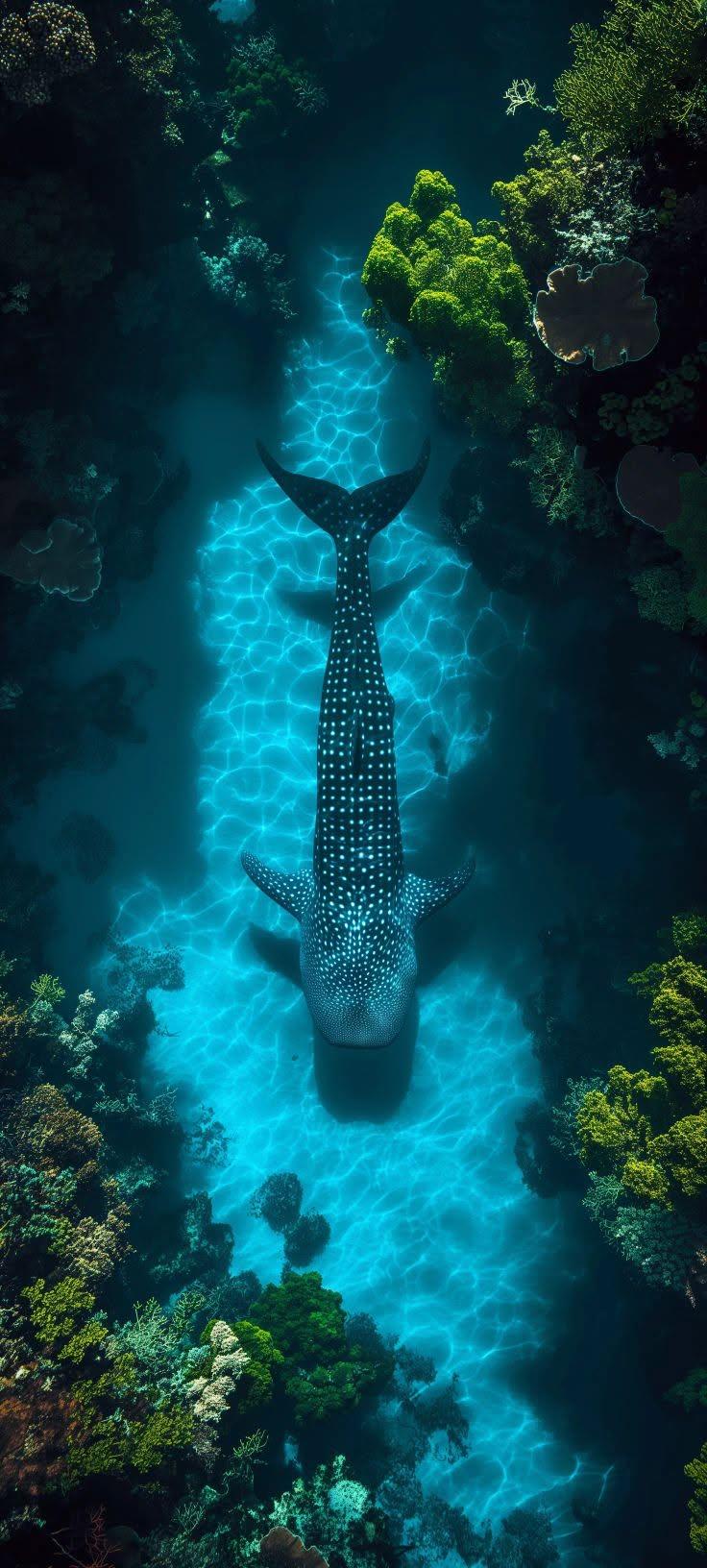 Whale Shark Ocean Depths Wallpaper