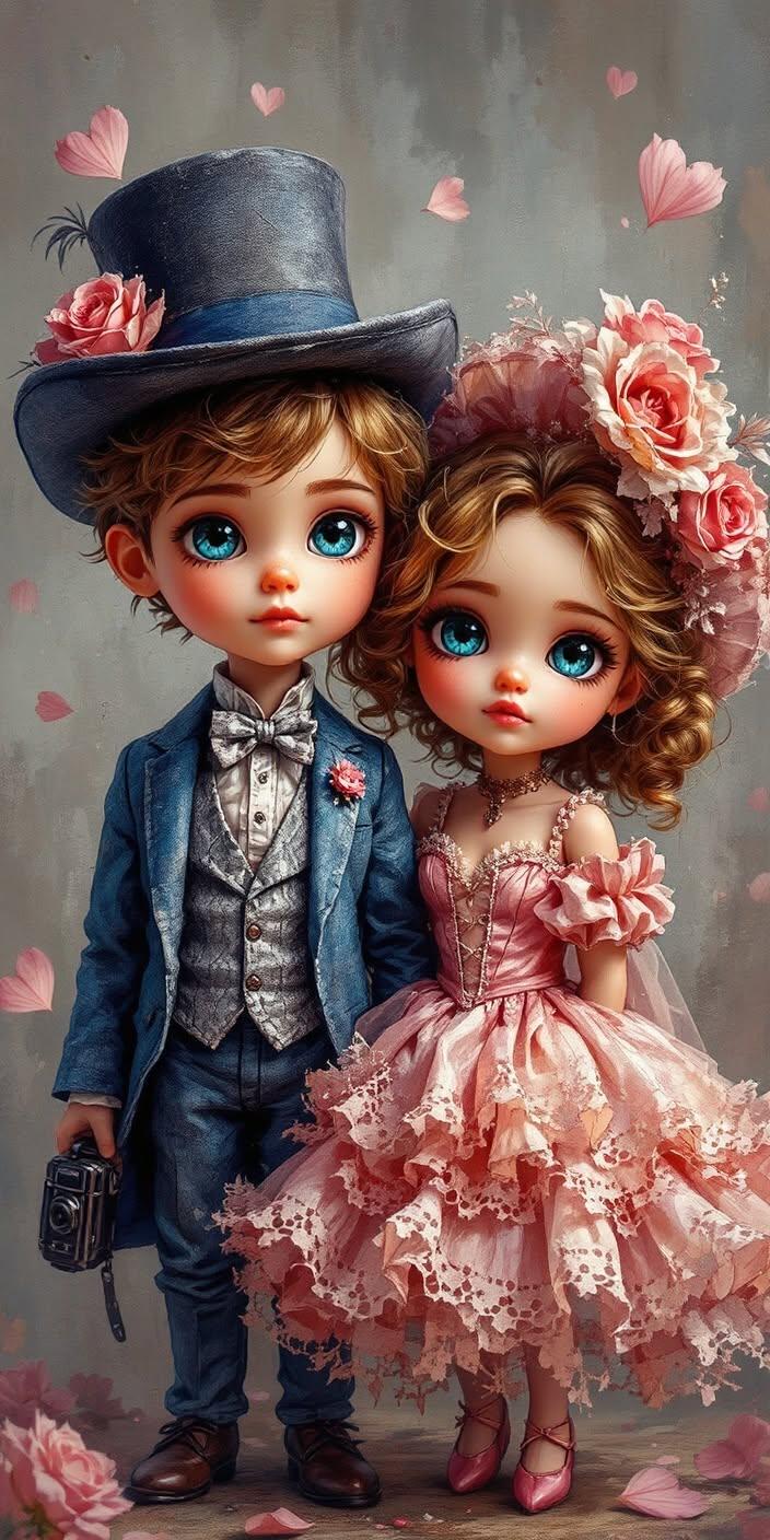 Vintage Cute Couple Wallpaper