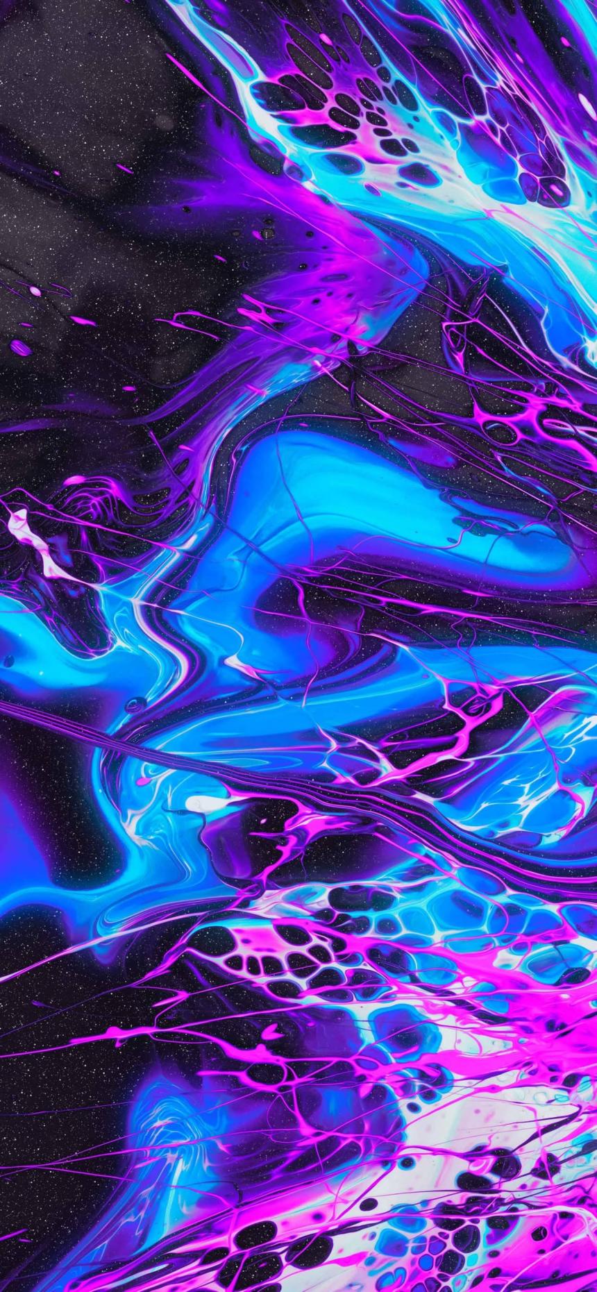 Neon Electric Flow Abstract Wallpaper