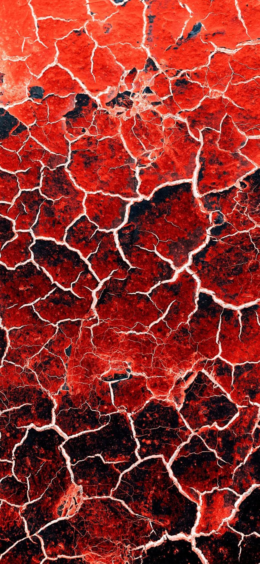 Crimson Cracked Texture Wallpaper