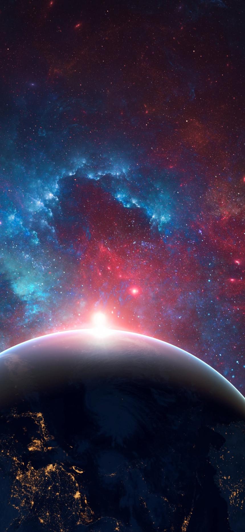 Cosmic Earth Sunrise Wallpaper