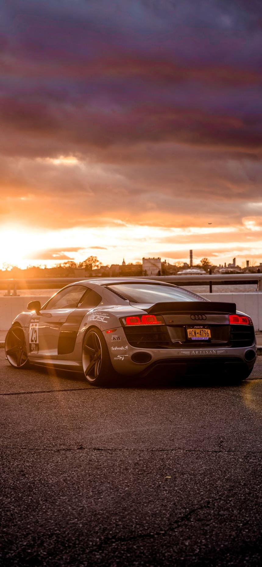 Audi R8 Sunset Wallpaper