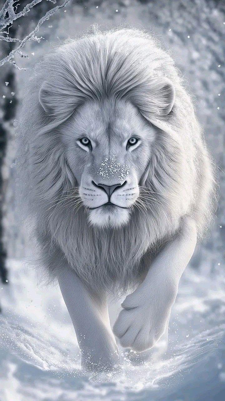 Mystic White Lion Wallpaper