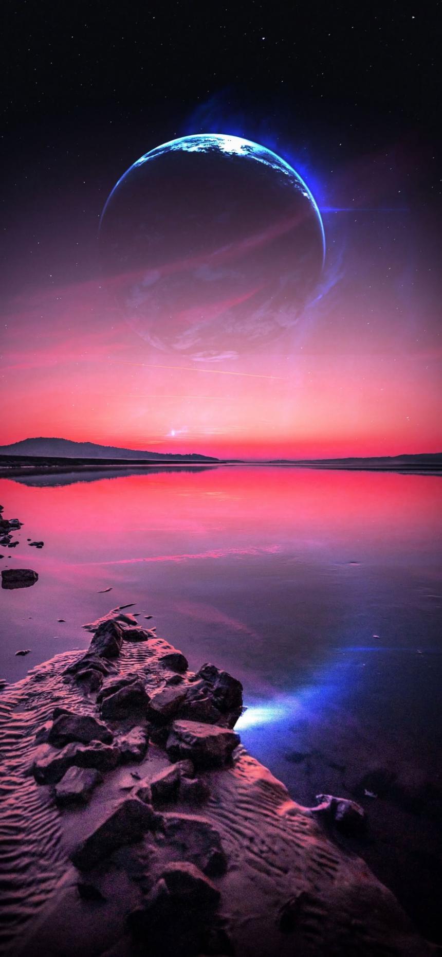 Cosmic Pink Planet Wallpaper 🌌💖