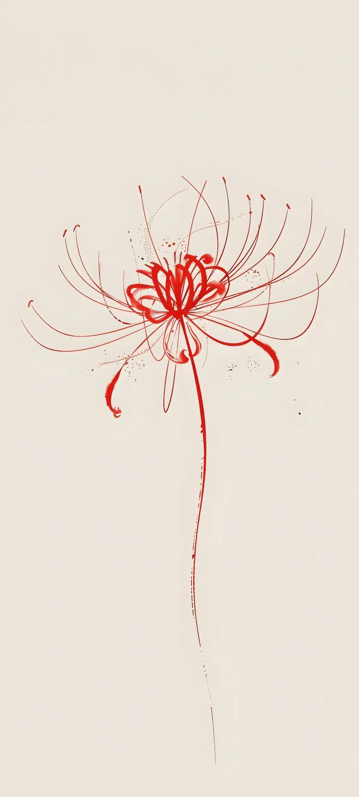 Minimalist Red Spider Lily Wallpaper