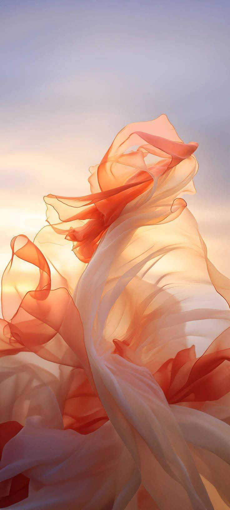 Abstract Flowing Silk Wallpaper