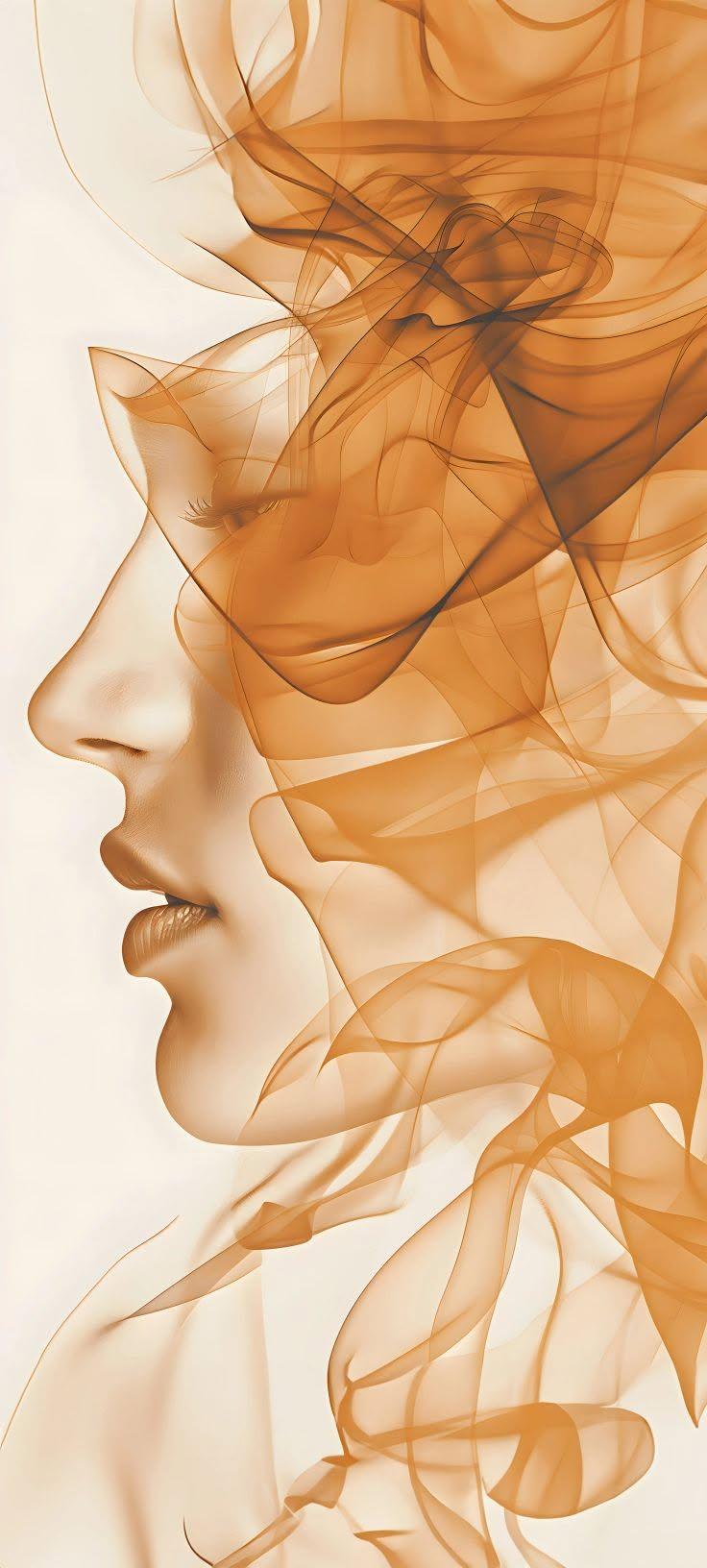 Abstract Golden Face Wallpaper